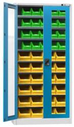 Polak Szekrény dobozokkal UK1-B21S, 950 x 400 x 1950 mm, szürkéskék