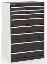 bott Műhely fiókos szekrény Bott Cubio, 120 x 80 x 65 cm, 8 fiókos, szürke-antracit