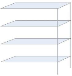 Schulte Design Andras fém polcállvány, hozzáépíthető, 250 x 200 x 60 cm, 1 600 kg, 4 polccal, horganyzott