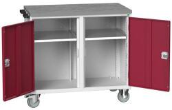 bott Karbantartó fiókos kocsi Bott Verso, 98 x 105 x 60 cm, 2 szekrény, linóleum, szürke-piros