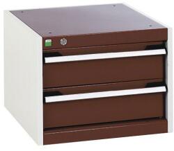 bott Műhely fiókos szekrény Bott Cubio, 40 x 52, 5 x 65 cm, 2 fiókos, szürke-piros