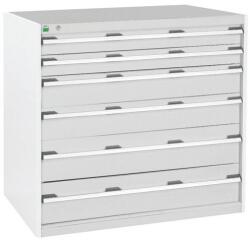 bott Műhely fiókos szekrény Bott Cubio, 100 x 105 x 65 cm, 6 fiókos, szürke-szürke