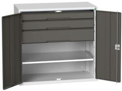 bott Műhelyszekrény fiókokkal Bott Verso, 100 x 105 x 55 cm, 1 polc, 3 fiók, szürke-antracit