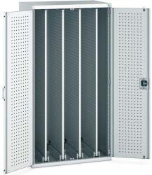 bott Cubio műhelyszekrény kihúzható perforált panelekkel, 200 x 105 x 65 cm, tömör ajtós, szürke-szürke