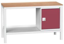 bott Műhelyasztal Bott Verso Weld, 93 x 150 x 60 cm, 1 szekrény, multiplex, szürke-piros - manutan - 539 598 Ft