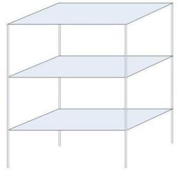 Schulte Design Andras fém polcállvány, alapkivitel, 200 x 150 x 80 cm, 1 200 kg, 3 polccal, horganyzott