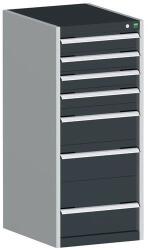 bott Műhely fiókos szekrény Bott Cubio, 120 x 52, 5 x 52, 5 cm, 7 fiókos, szürke-antracit