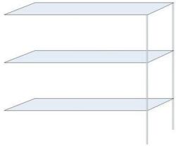 Schulte Design Andras fém polcállvány, hozzáépíthető, 200 x 200 x 50 cm, 1 200 kg, 3 polccal, horganyzott