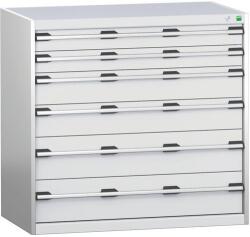 bott Műhely fiókos szekrény Bott Cubio 200, 100 x 105 x 65 cm, 6 fiókos, szürke-szürke