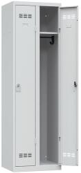 Vinco hegesztett öltözőszekrény, 2 rekeszes, 300 mm, hengerzárral, szürke/szürke - manutan - 286 944 Ft