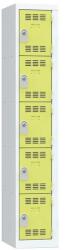 Vinco hegesztett öltözőszekrény, 1 oszlopban 5 rekesszel, 300 mm, hengerzárral, szürke/zöld