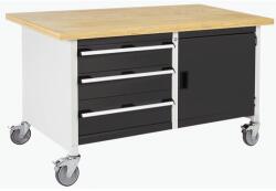 bott Mobil műhelyasztal Bott Cubio Tároló, 84 x 150 x 75 cm, 3 fiók, szekrény, multiplex, szürke-antracit