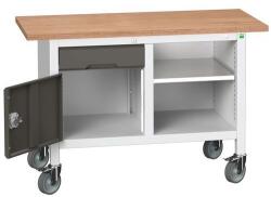 bott Verso Storage mobil műhelyasztal, 125 x 60 x 83 cm, multiplex, 1 fiók, 1 szekrény, 1 polc, szürke-antracit