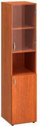 Alfa Office Alfa 500 magas, keskeny szekrény, 178 x 40 x 47 cm, nyitott polccal és kombinált ajtóval - jobbos kivitel, cseresznye mintázat
