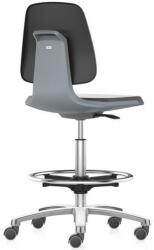 Bimossa Munkahelyi antisztatikus ESD szék Bimos Labsit 9125E kerekekkel, lábtartóval, szövet, fekete