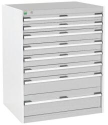 bott Műhely fiókos szekrény Bott Cubio, 100 x 80 x 65 cm, 8 fiókos, szürke-szürke