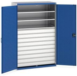 bott Fiókos műhelyszekrény Bott Cubio 160, 200 x 130 x 65 cm, 3 polc, 9 fiók, szürke-kék