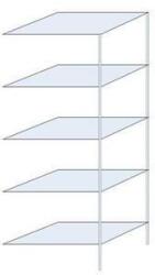 Schulte Design Taranis fém polcállvány, hozzáépíthető, 200 x 75 x 50 cm, 1170 kg, 5 polccal, ezüst