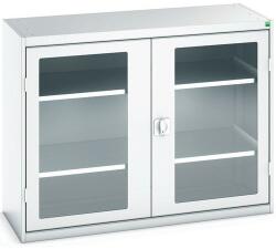 bott Műhelyszekrény átlátszó ajtókkal Bott Verso, 100 x 130 x 55 cm, 2 polccal, szürke-szürke