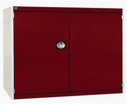 bott Műhelyszekrény Bott Cubio 160, 100 x 130 x 52, 5 cm, perforált ajtó, szürke-piros