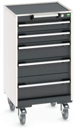 bott Cubio mobil fiókos szekrény, 98, 5 x 52, 5 x 52, 5 cm, 5 fiókos, matt, szürke-antracit