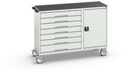 bott Karbantartó fiókos kocsi Bott Verso, 96, 5 x 130 x 55 cm, 7 fiókos, szekrény, matrac, szürke-szürke