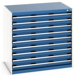 bott Műhely fiókos szekrény Bott Cubio 200, 100 x 105 x 75 cm, 9 fiókos, szürke-kék