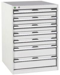 bott Műhely fiókos szekrény Bott Cubio, 90 x 65 x 52, 5 cm, 7 fiókos, szürke-szürke