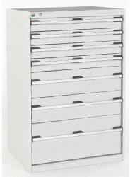 bott Műhely fiókos szekrény Bott Cubio, 120 x 80 x 75 cm, 7 fiókos, szürke-szürke