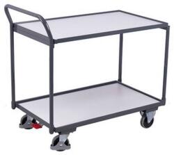 Variofit Antisztatikus polcos kocsi fogantyúval, 250 kg-ig, 2 polccal, 101 x 112, 5 x 62, 5 cm