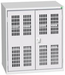 bott Műhelyszekrény polcokkal Bott Verso, drótajtó, 90 x 80 x 55 cm, 2 polc, szürke-szürke