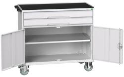 bott Verso mobil íróasztal fiókokkal, 96, 5 x 105 x 55 cm, 2 fiók, szekrény, matrac, szürke-szürke