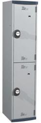 Acial hegesztett öltözőszekrény, 1 oszlopban 2 rekesszel, 400 mm, számkódos zárral, szürke/szürke