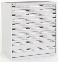 bott Műhely fiókos szekrény Bott Cubio, 120 x 105 x 65 cm, 10 fiókos, szürke-szürke