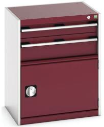 bott Műhely fiókos szekrény Bott Cubio, 80 x 65 x 52, 5 cm, 2 fiók, 1 szekrény, szürke-piros