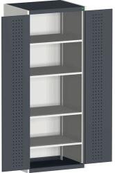 bott Műhelyszekrény Bott Cubio, 200 x 65 x 65 cm, perforált ajtó, szürke-antracit