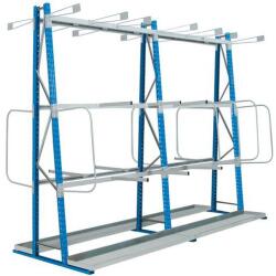 Manorga Epsivol kétoldalú függőleges fém állvány, alaptípus, 250 x 180 x 34 cm, kék