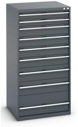 bott Műhely fiókos szekrény Bott Cubio, 160 x 80 x 75 cm, 9 fiókos, antracit-antracit
