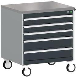 bott Cubio mobil komód, 89 x 80 x 65 cm, 5 fiókos, linóleum, szürke-antracit