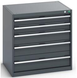bott Műhely fiókos szekrény Bott Cubio 200, 80 x 80 x 65 cm, 5 fiókos, antracit-antracit