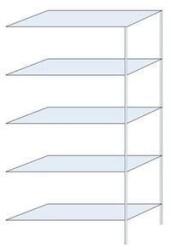 Schulte Design Taranis fém polcállvány, hozzáépíthető, 200 x 100 x 40 cm, 730 kg, 5 polccal, ezüst