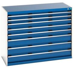 bott Műhely fiókos szekrény Bott Cubio 200, 100 x 130 x 65 cm, 8 fiókos, szürke-kék