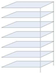 Schulte Design Hathor fém polcállvány, kétoldalú, hozzáépíthető, 230 x 130 x 60 cm, 1 100 kg, 7 polc, horganyzott