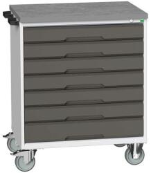 bott Verso mobil íróasztal fiókokkal, 98 x 80 x 60 cm, 7 fiók, linóleum, szürke-antracit