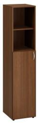 Alfa Office Alfa 500 magas, keskeny szekrény, 178 x 40 x 47 cm, nyitott polccal és ajtóval - balos kivitel, dió mintázat - manutan - 118 313 Ft