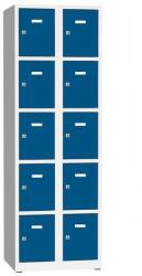 Kovona Philip hegesztett öltözőszekrény, 10 box, hengerzár, szürke/kék
