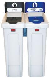 Rubbermaid Slim Jim szelektív hulladékgyűjtő sziget 174 l, fekete-kék_BE_NL