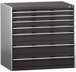 bott Műhely fiókos szekrény Bott Cubio 200, 100 x 105 x 75 cm, 7 fiókos, szürke-antracit