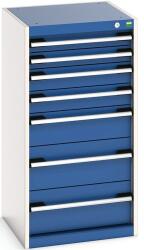 bott Műhely fiókos szekrény Bott Cubio, 100 x 52, 5 x 52, 5 cm, 7 fiókos, szürke-kék