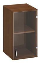 Alfa Office Alfa 500 alacsony, keskeny hozzáépíthető szekrény, 71, 7 x 40 x 45, 8 cm, üvegajtóval - jobbos kivitel, dió mintázat